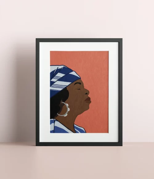 Powerful black woman portrait - Printable