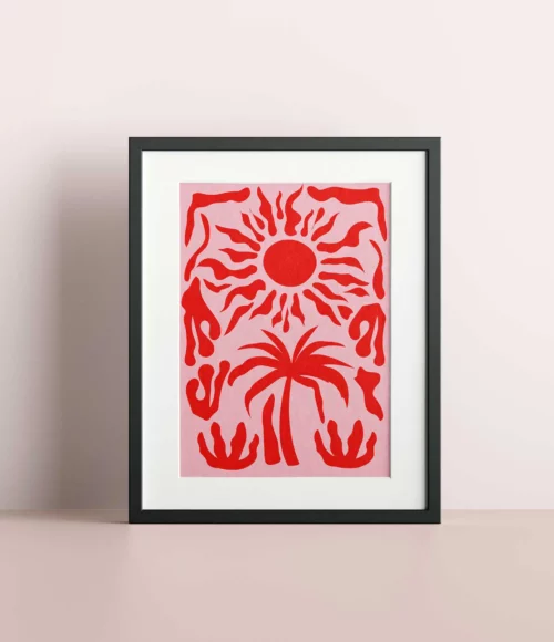 Red summer palm - Printable